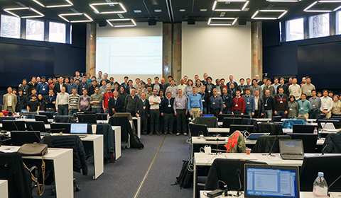 a group of people in a room