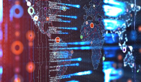 Abstract Digital network communication digital concept