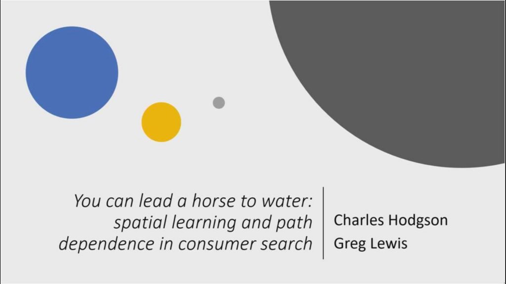 You Can Lead a Horse to Water Spatial Learning and Path Dependence in Consumer Search