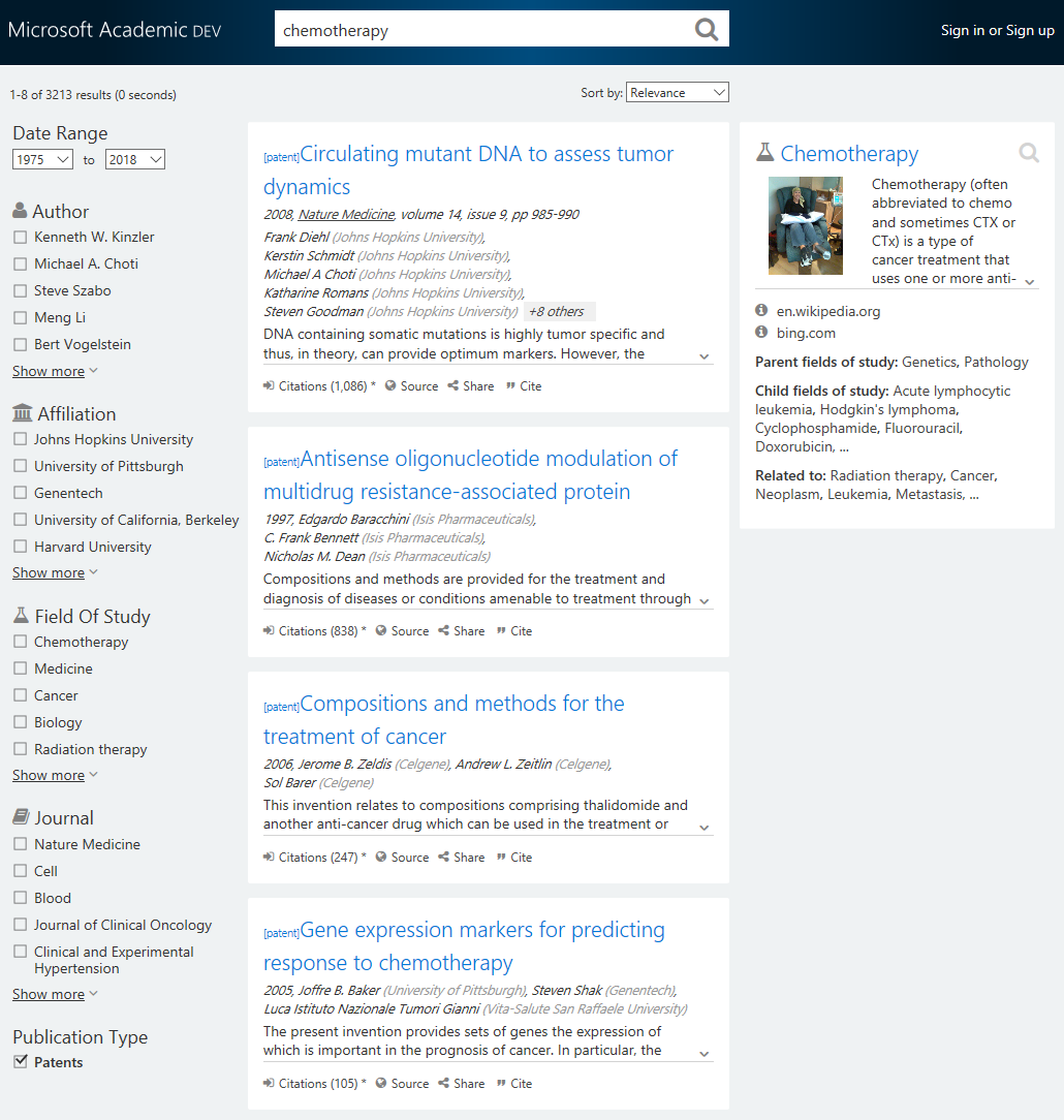 Microsoft Academic Dev