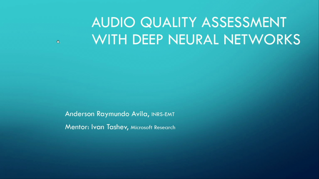 Deep Neural Network Models for Audio Quality Assessment STILL