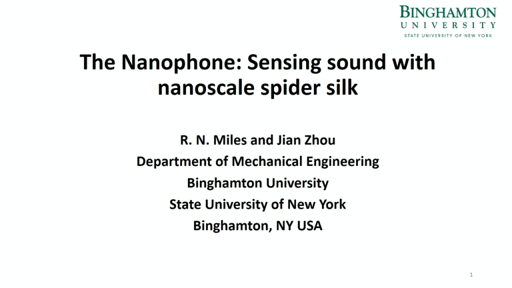 The Nanophone: Sensing Sound with Nanoscale Spider Silk