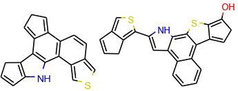 Example molecules generated by our system after being trained on organic solar cell molecules (CEP database.