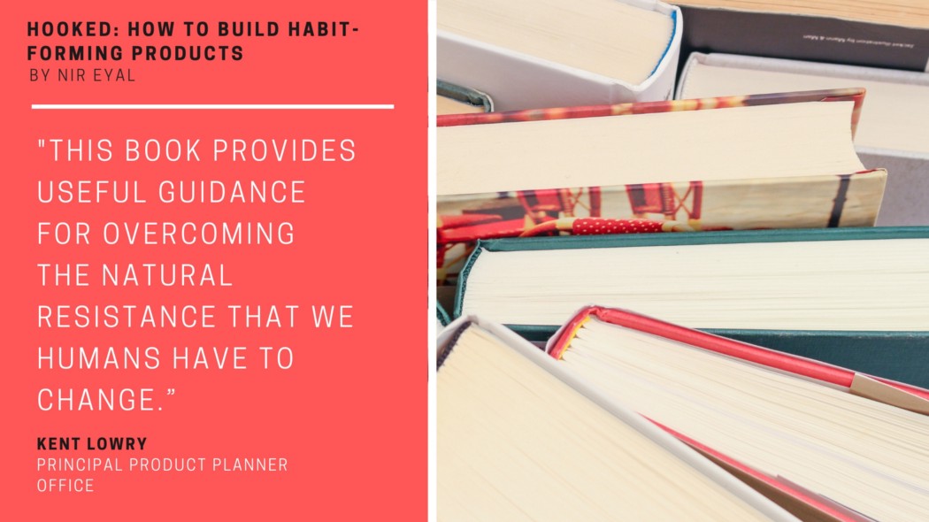 Graphic artwork with quote from researcher about their favorite book