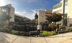 Researcher Profile: Amy Karlson in the courtyard