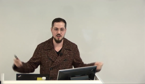 Adam Frost giving a presentation at Microsoft Research