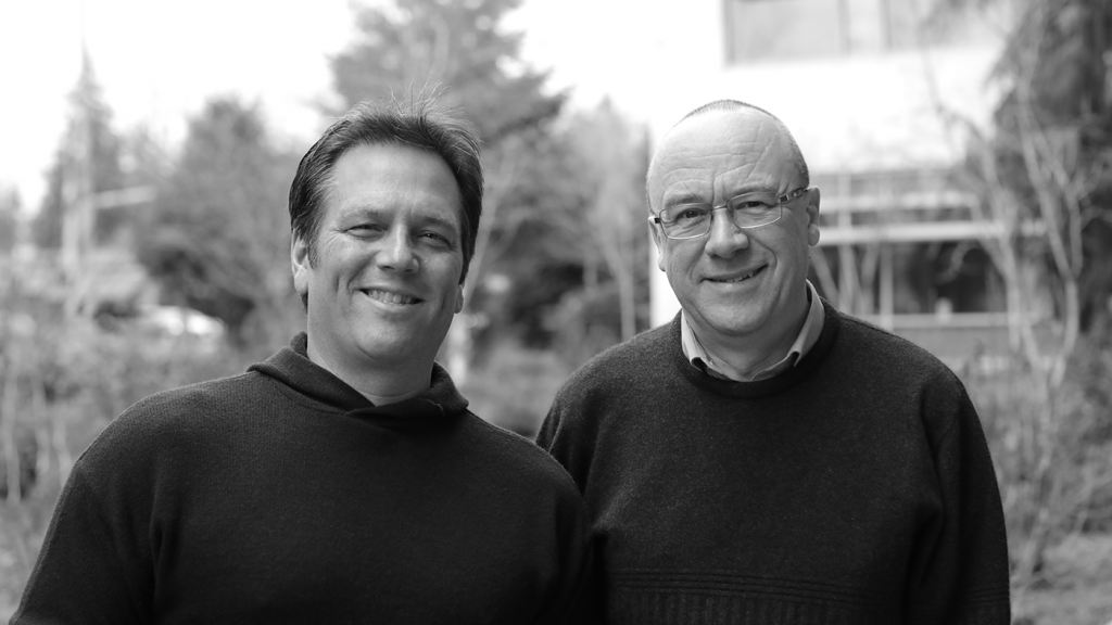 Phil Spencer, Christopher Bishop are posing for a picture