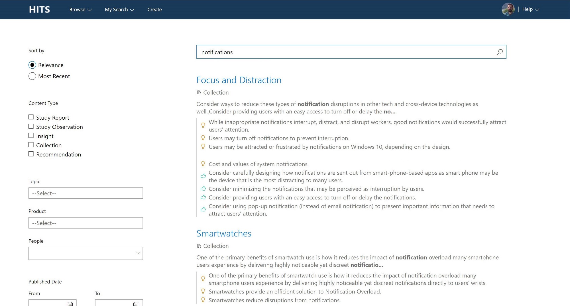 Screengrab of how to use the search bar inside of the library