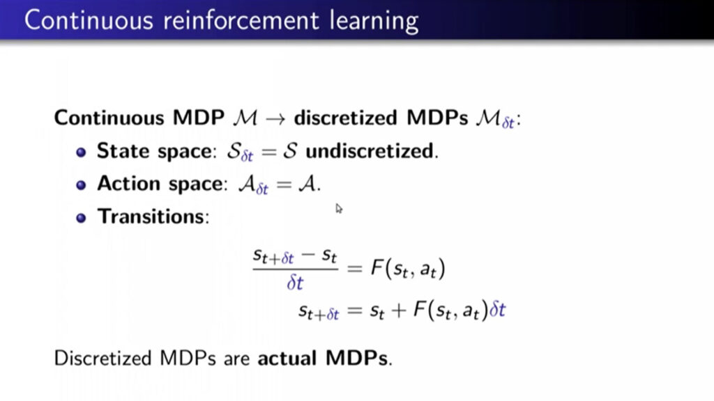 Video: Time discretization invariance in Machine Learning, applications to reinforcement learning and recurrent neural networks