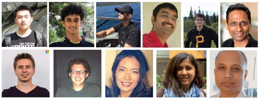 The BlameIt team (from left to right): Top row: Yuchen Jin, Sundararajan Renganathan, Ganesh Ananthanarayanan, Venkat Padmanabhan, Junchen Jiang, and Arvind Krishnamurthy. Bottom row: Manuel Schroder, Matt Calder, Minerva Chen, Madhura Phadke, and Abhishek Tiwari.