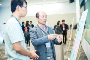 a woman standing in a room