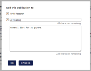 Reading Lists allow signed in users to save publications in a collection for reading later