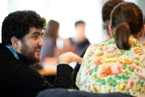 a man looking at the camera