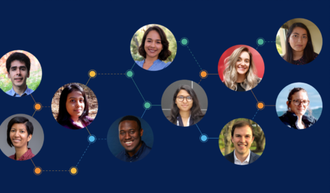 A compilation of headshots of the 2020 Microsoft Research Dissertation Grant recipients: Rogerio Bonatti, Kianté Brantley, Mayara Costa Figueiredo, Sami Davies, Farah Deeba, Anna Fariha, Diego Gómez-Zará, Zerina Kapetanovic, Urvashi Khandelwal, and Shruti Sannon