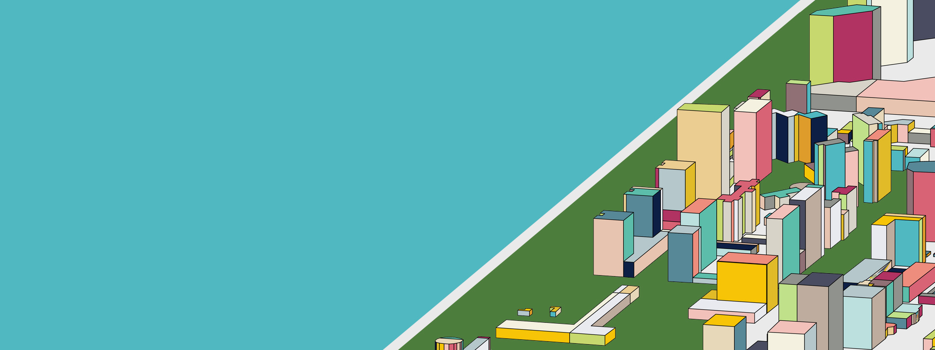 simple geometric illustration of futuristic city