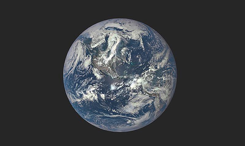 A photograph of planet Earth from space against a black background