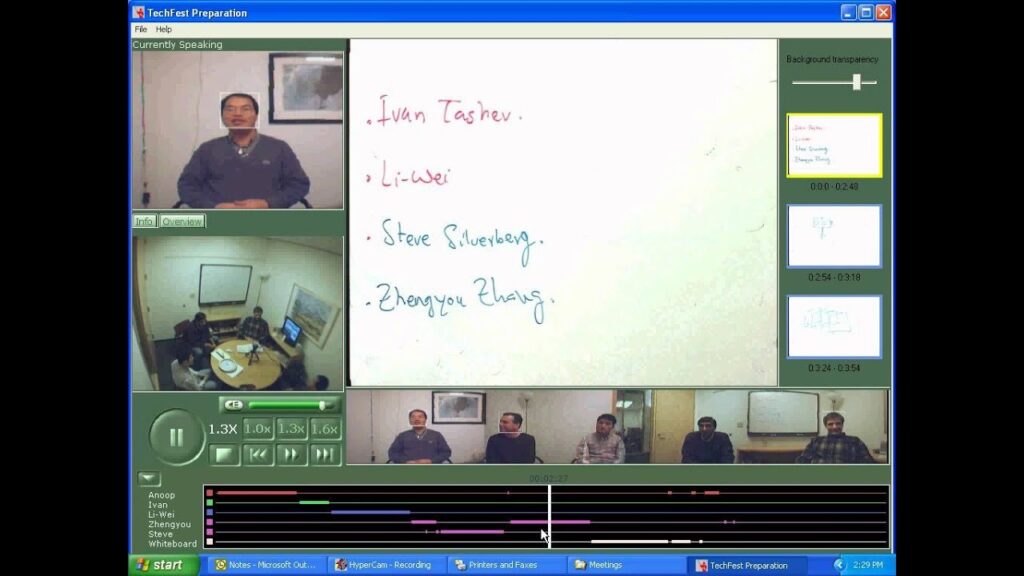 audio and acoustics: project RingCam video conference screen