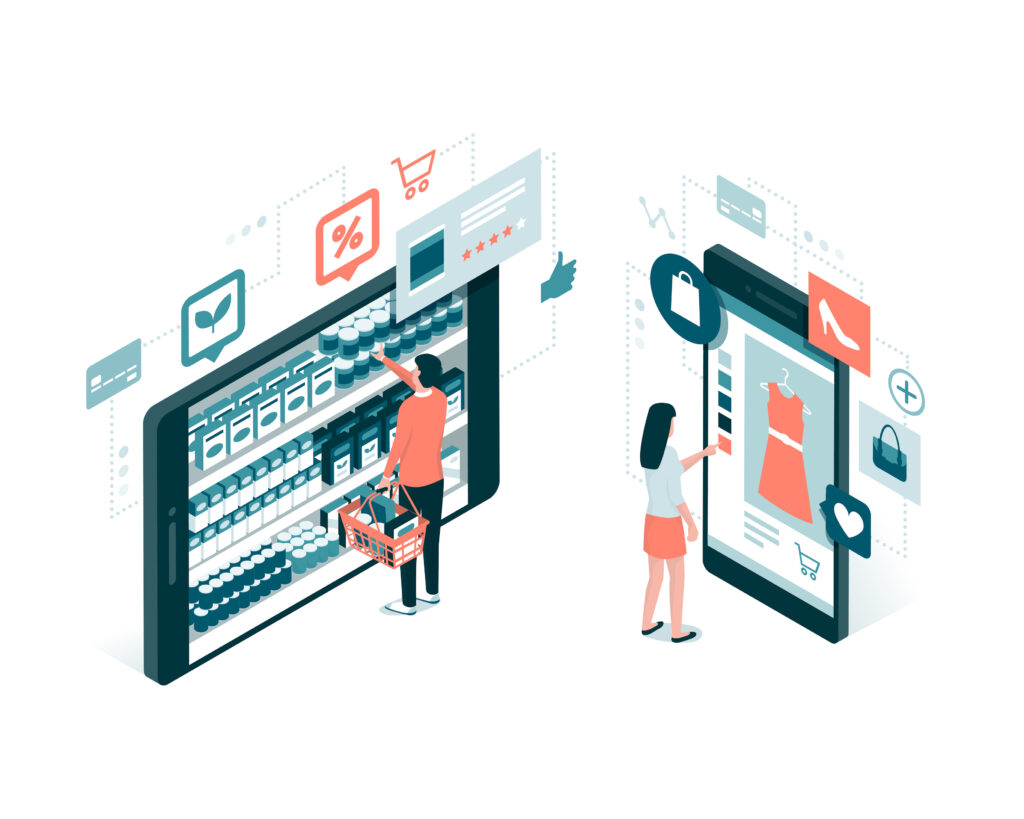 people shopping online