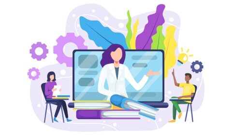 researcher teaching a class