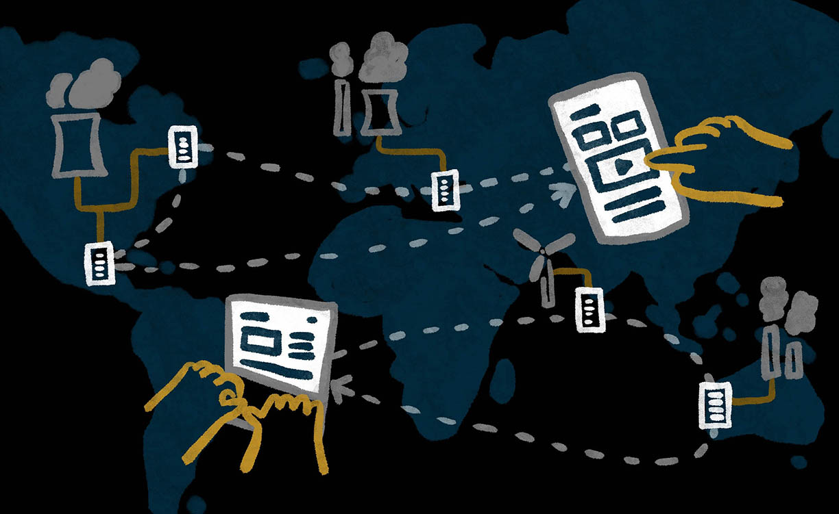 illustration showing steps to green design