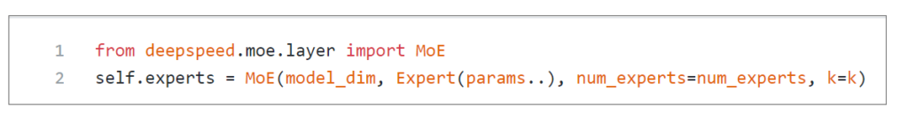 Figure 3: DeepSpeed MoE layer API