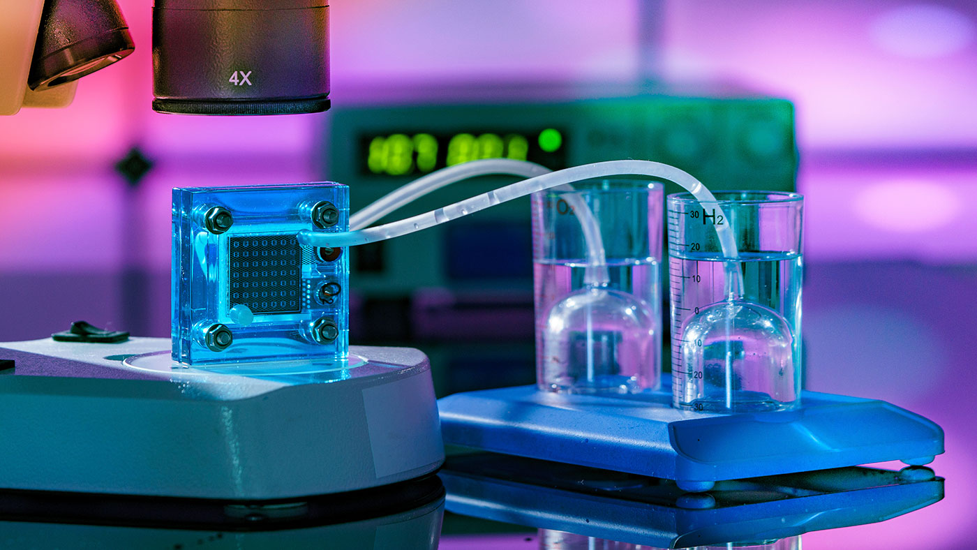 close up of a hydrogen fuel cell