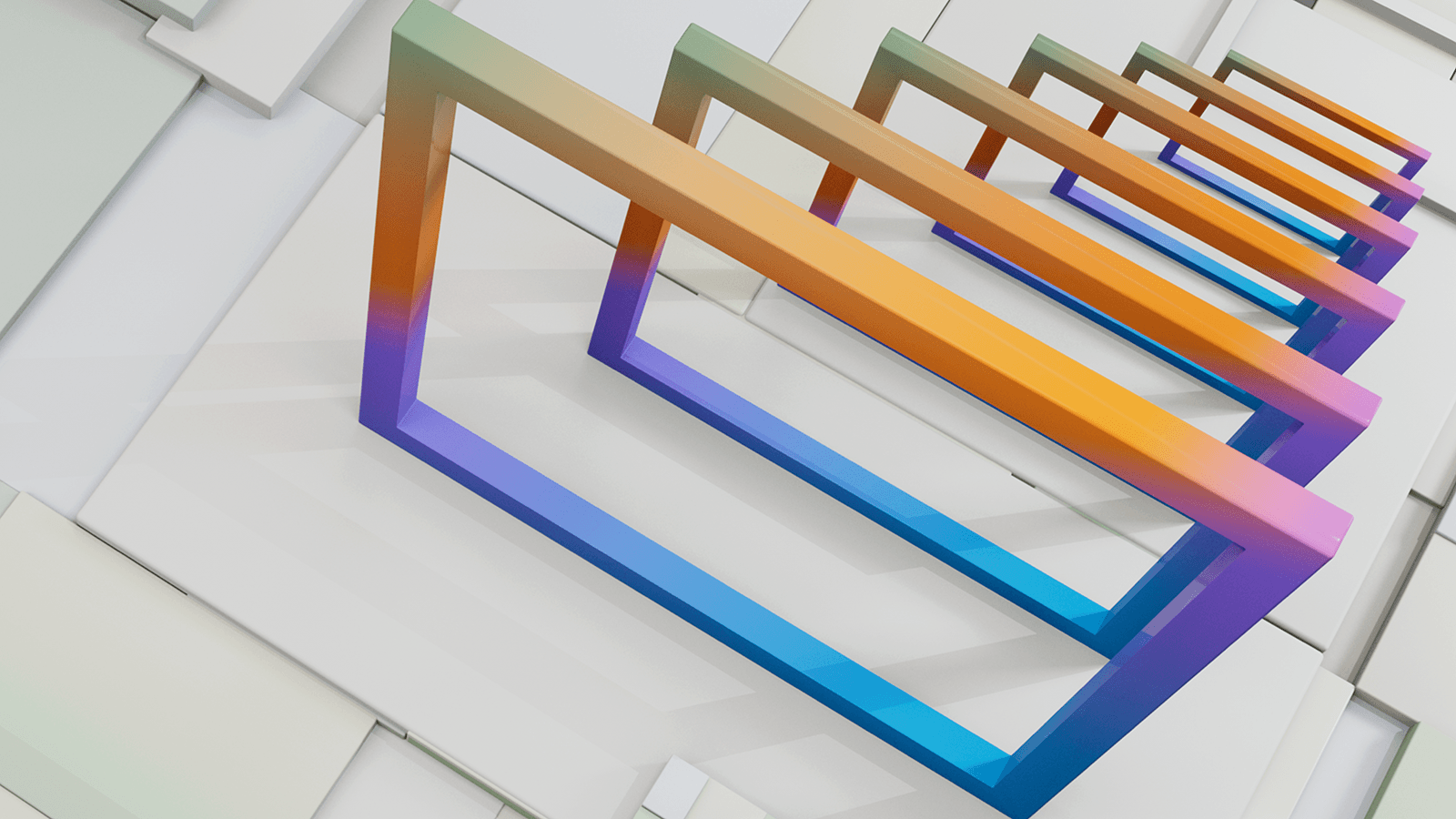 Microsoft Research Summit banner - dimensional shapes on a textured gray background