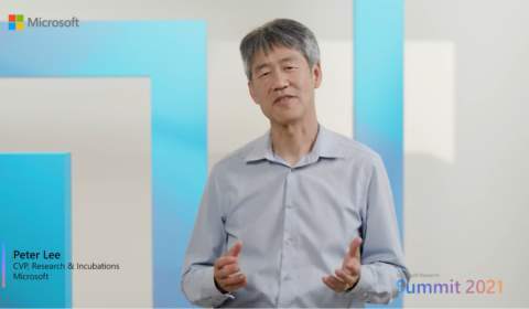 Peter Lee talking at the Microsoft Research Summit 2021