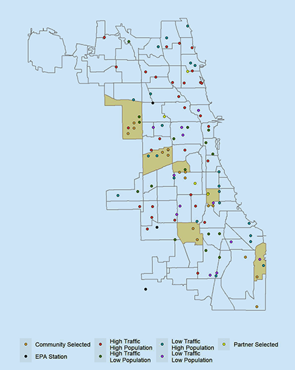 Urban Innovation - Project Eclipse sensor network map in Chicago
