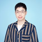 a man wearing a blue shirt