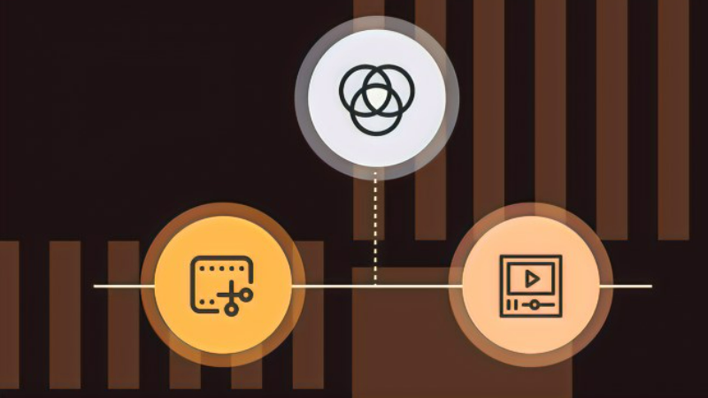 Project Origin - graphic showing three icon circles on a stiped background