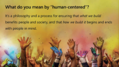 Video frame with an image of hands reaching upward and overlaid with the question 