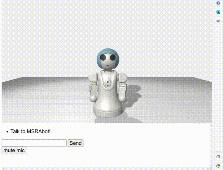 Robot is chatting with a user with movements.