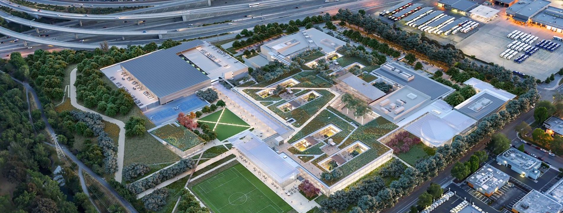 overhead view of Microsoft Silicon Valley campus