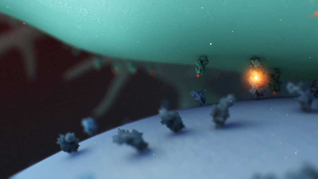 COVID-19 research - microscopic view of virus