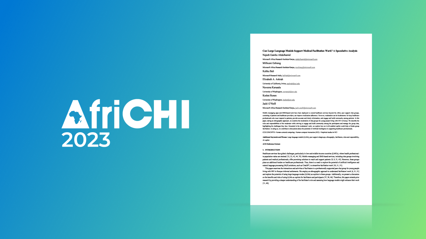 AfriCHI 2023 logo to the left of accepted paper