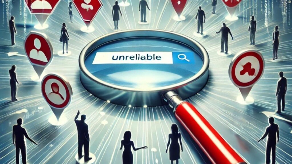 AI image magnifier glass with people