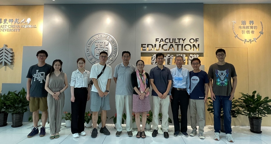 微软亚洲研究院 AI 语言学习项目团队访问华东师范大学教育学部(夏炎:右二)
