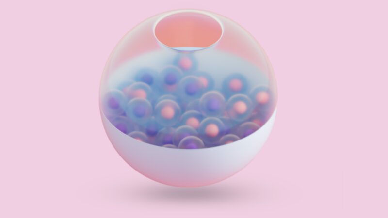 10 AI terms: Memory | abstract sphere with a hole at the top holding multiple spheres