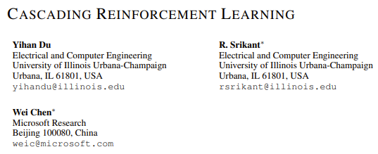 Cascade Reinforcement Learning