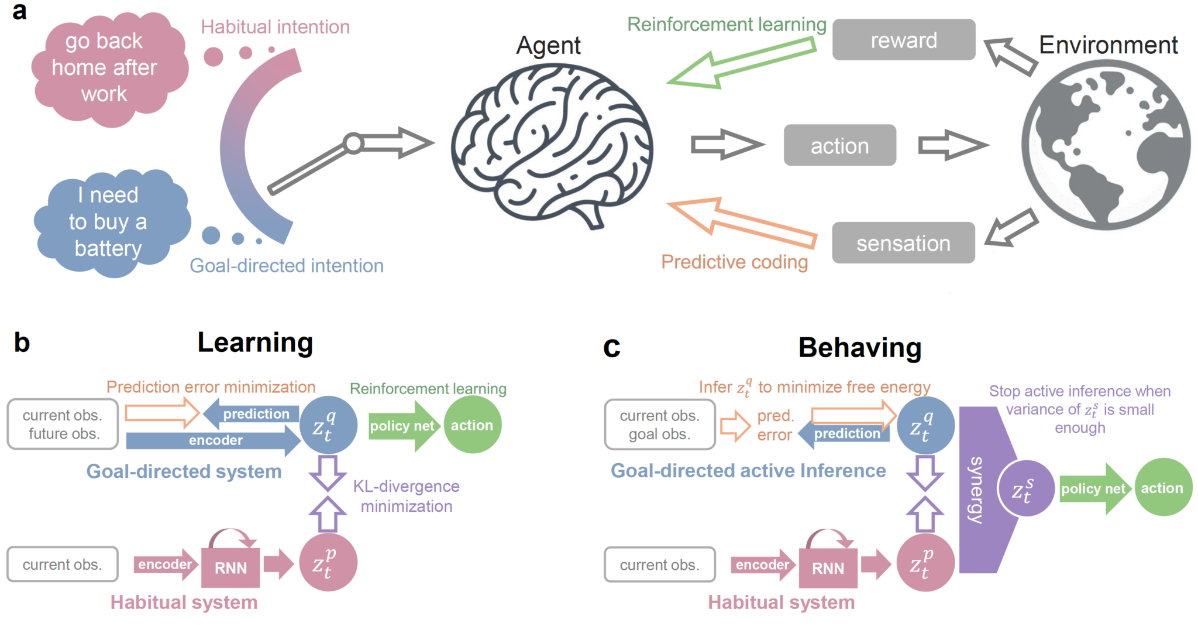 Brain-inspired design: The evolutionary path of artificial intelligence - diagram showing Agent, Environment, Learning, and Behaving relationships