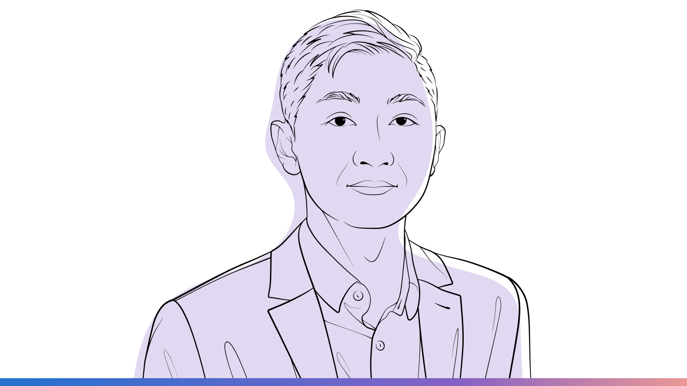 Illustrated headshot of Alex Lu.