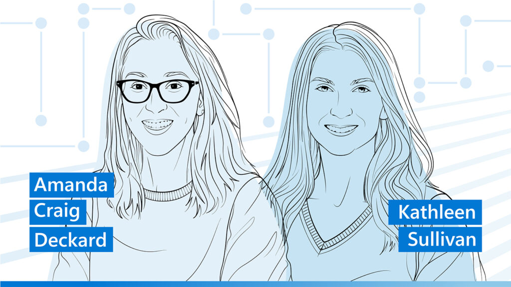 Illustrated headshots of Amanda Craig Deckard & Kathleen Sullivan.