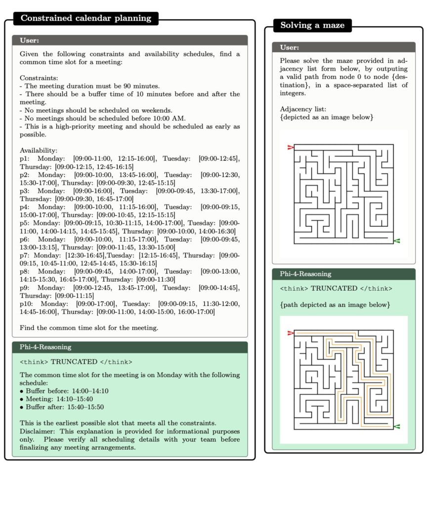 Example - calendar planning