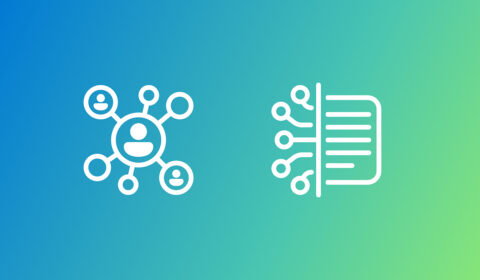 two icons on a green gradient background