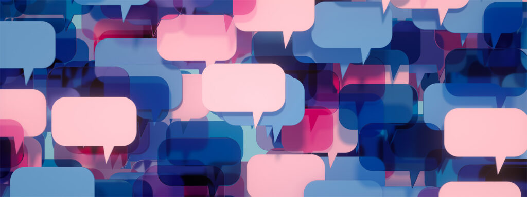 LINGUA Open Call | abstract pattern of chat bubbles