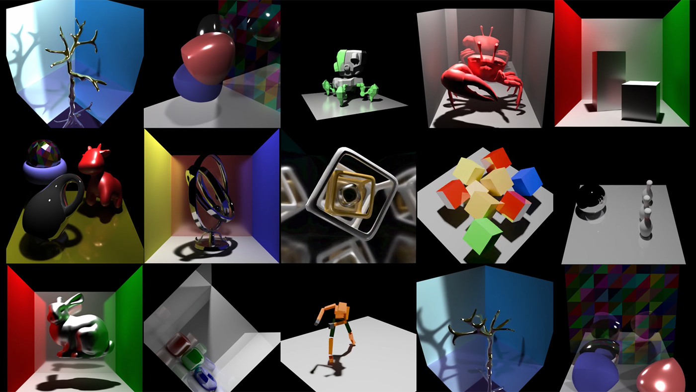 various RenderFormer 3D animations