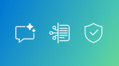 white icons on blue and green gradient background