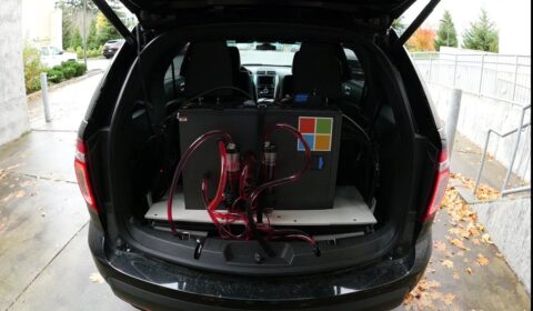 the back of a car with its trunk open
