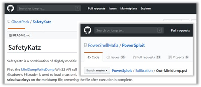 Microsoft Defender ATP identify several distinct custom tools.